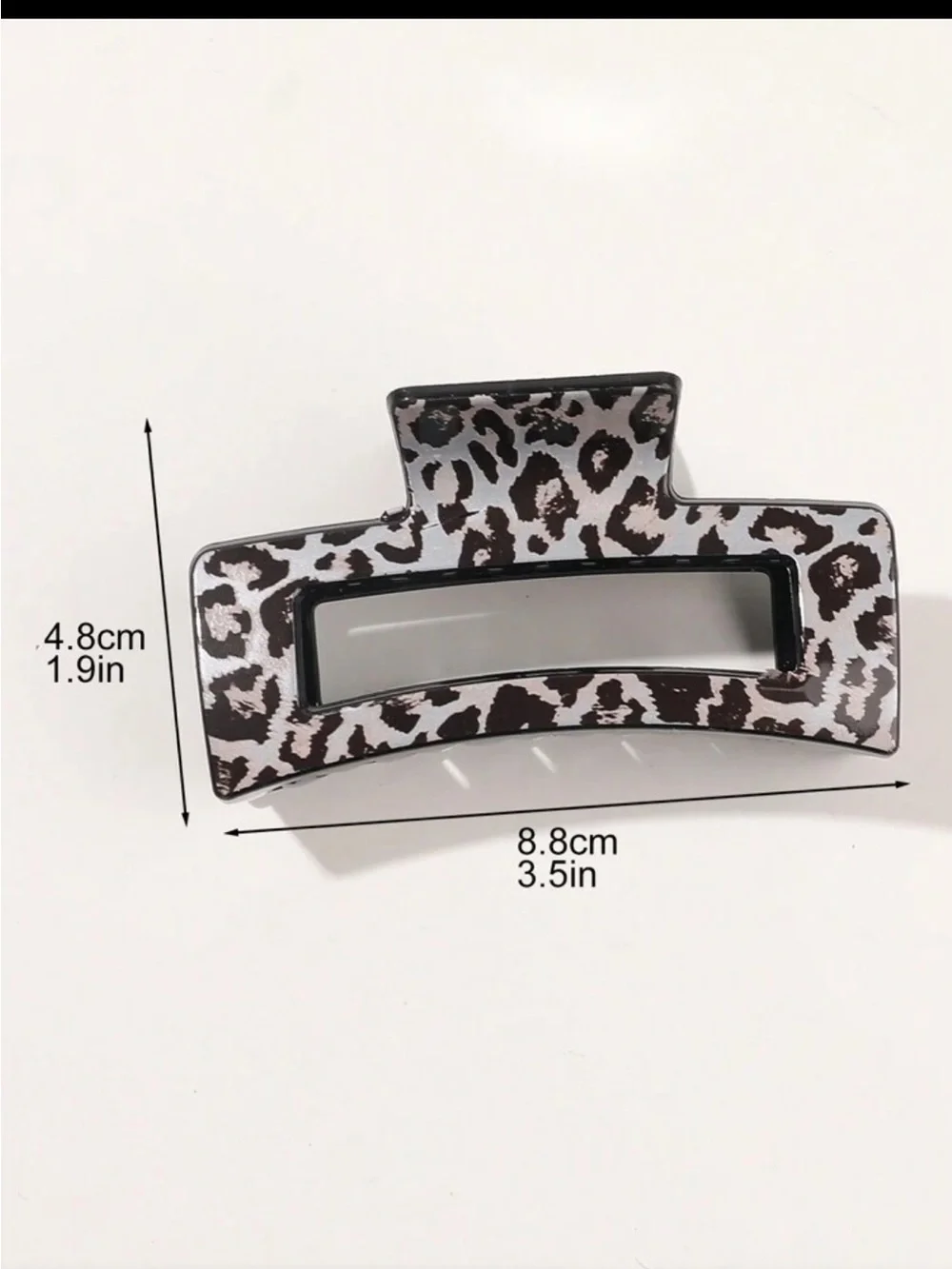 Leopard Print Rectangular Hair Claw Clip - Multicolor